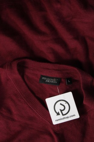 Мъжки пуловер Henson & Henson, Размер L, Цвят Червен, Цена 14,50 лв.