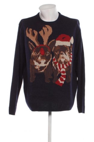 Мъжки пуловер Marks & Spencer, Размер XXL, Цвят Син, Цена 17,55 лв.