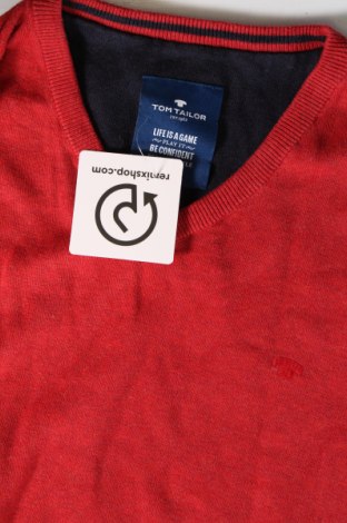 Мъжки пуловер Tom Tailor, Размер L, Цвят Червен, Цена 20,06 лв.