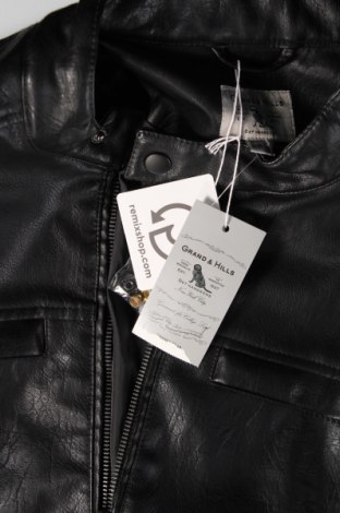 Ανδρικό δερμάτινο μπουφάν Oviesse, Μέγεθος XL, Χρώμα Μαύρο, Τιμή 36,65 €