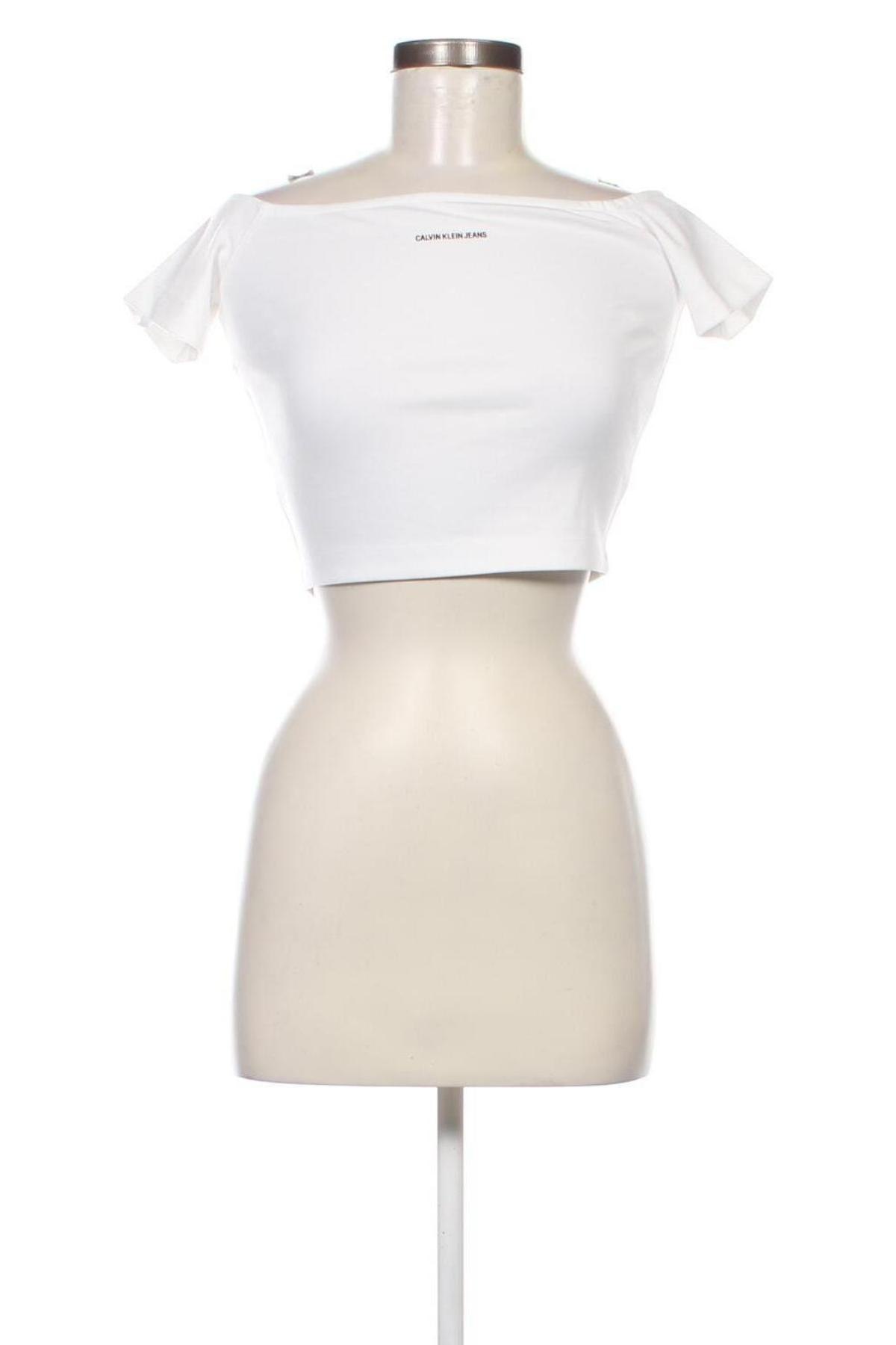 Damen Shirt Calvin Klein Jeans, Größe S, Farbe Weiß, Preis 33,92 €