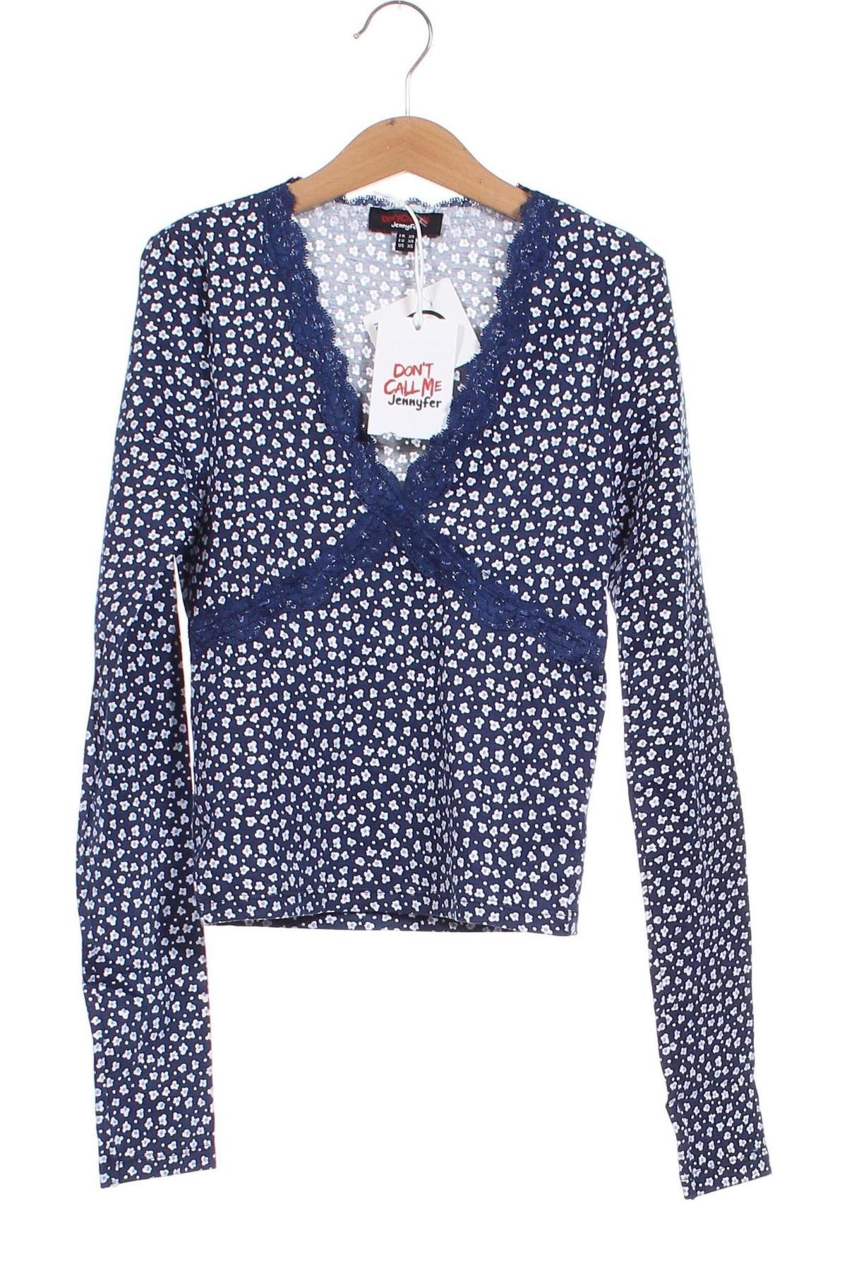 Γυναικεία μπλούζα Jennyfer, Μέγεθος XS, Χρώμα Μπλέ, Τιμή 4,15 €