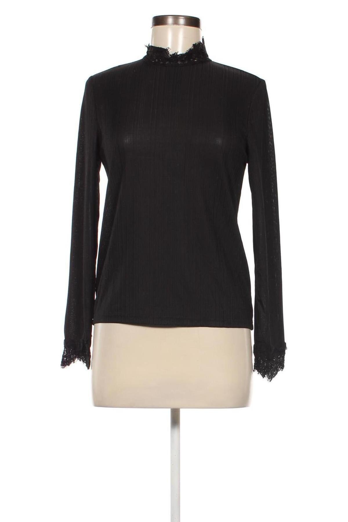 Γυναικεία μπλούζα Pieces, Μέγεθος S, Χρώμα Μαύρο, Τιμή 12,37 €