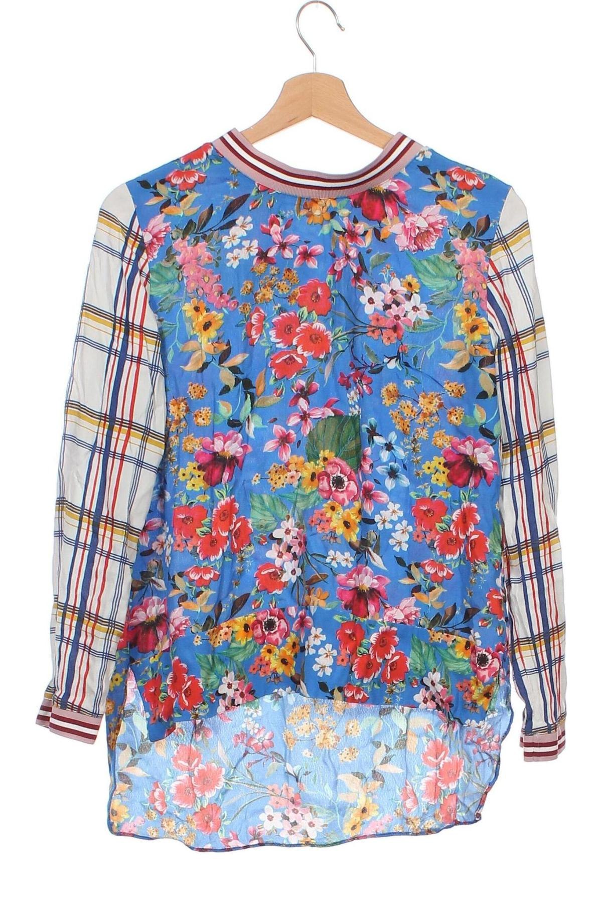 Дамска блуза Zara, Размер XS, Цвят Многоцветен, Цена 27,00 лв.