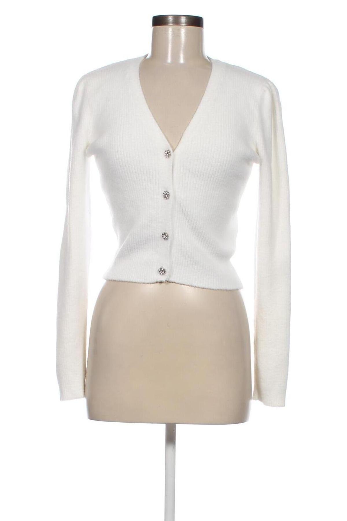 Damen Strickjacke Zara, Größe M, Farbe Weiß, Preis 13,81 €