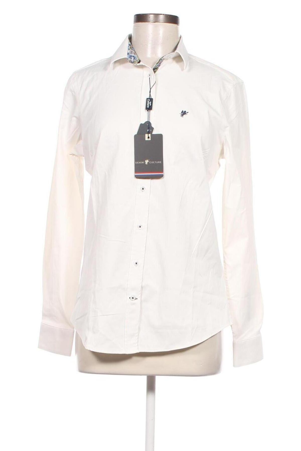Γυναικείο πουκάμισο Denim Culture, Μέγεθος S, Χρώμα Λευκό, Τιμή 39,69 €