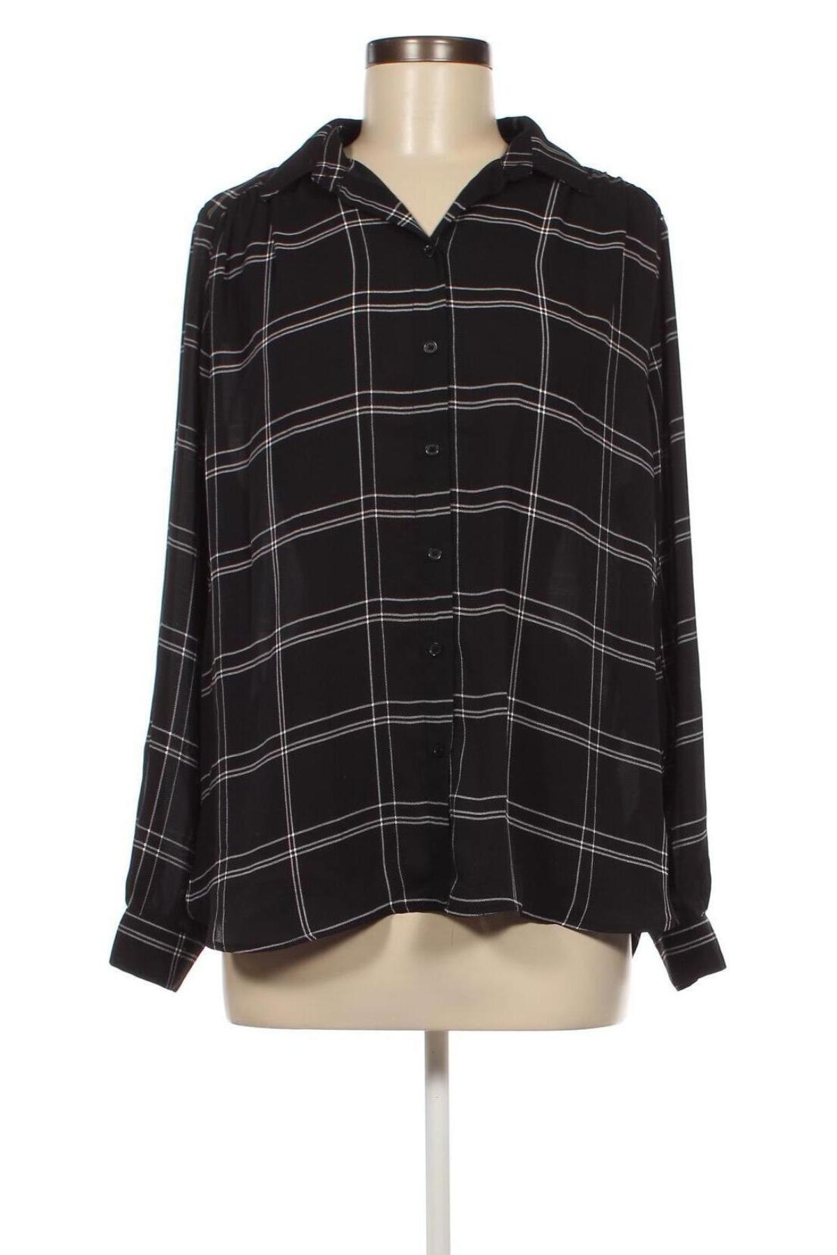 Γυναικείο πουκάμισο H&M, Μέγεθος XL, Χρώμα Μαύρο, Τιμή 13,85 €