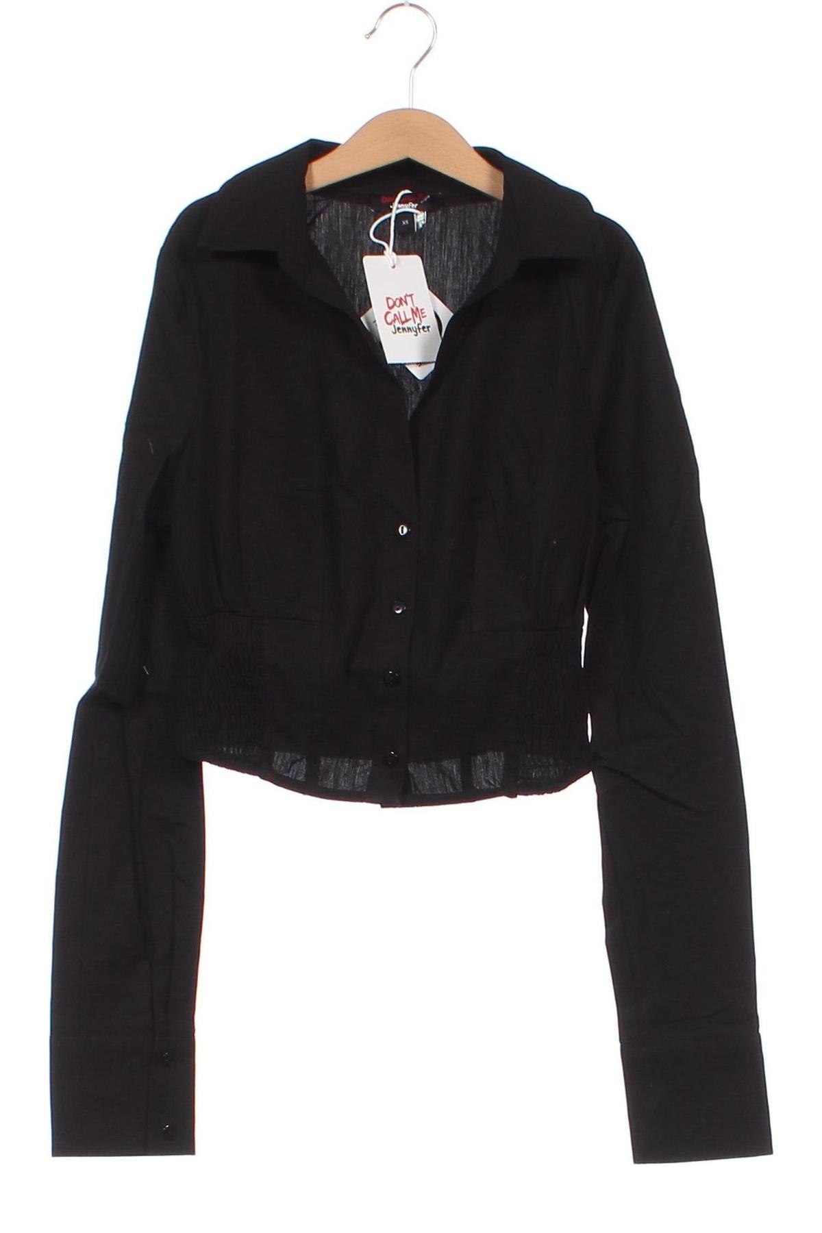 Γυναικείο πουκάμισο Jennyfer, Μέγεθος XS, Χρώμα Μαύρο, Τιμή 7,22 €