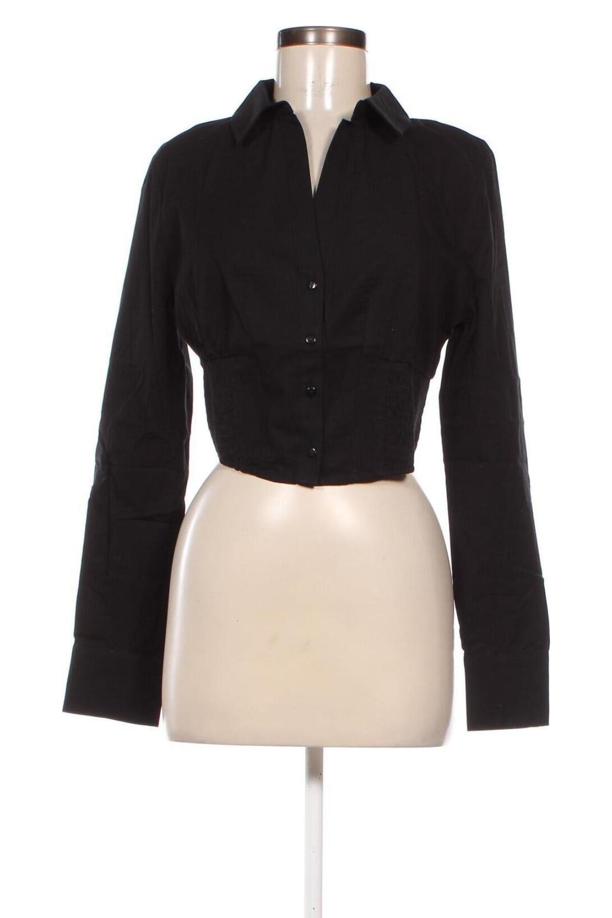 Γυναικείο πουκάμισο Jennyfer, Μέγεθος L, Χρώμα Μαύρο, Τιμή 5,36 €