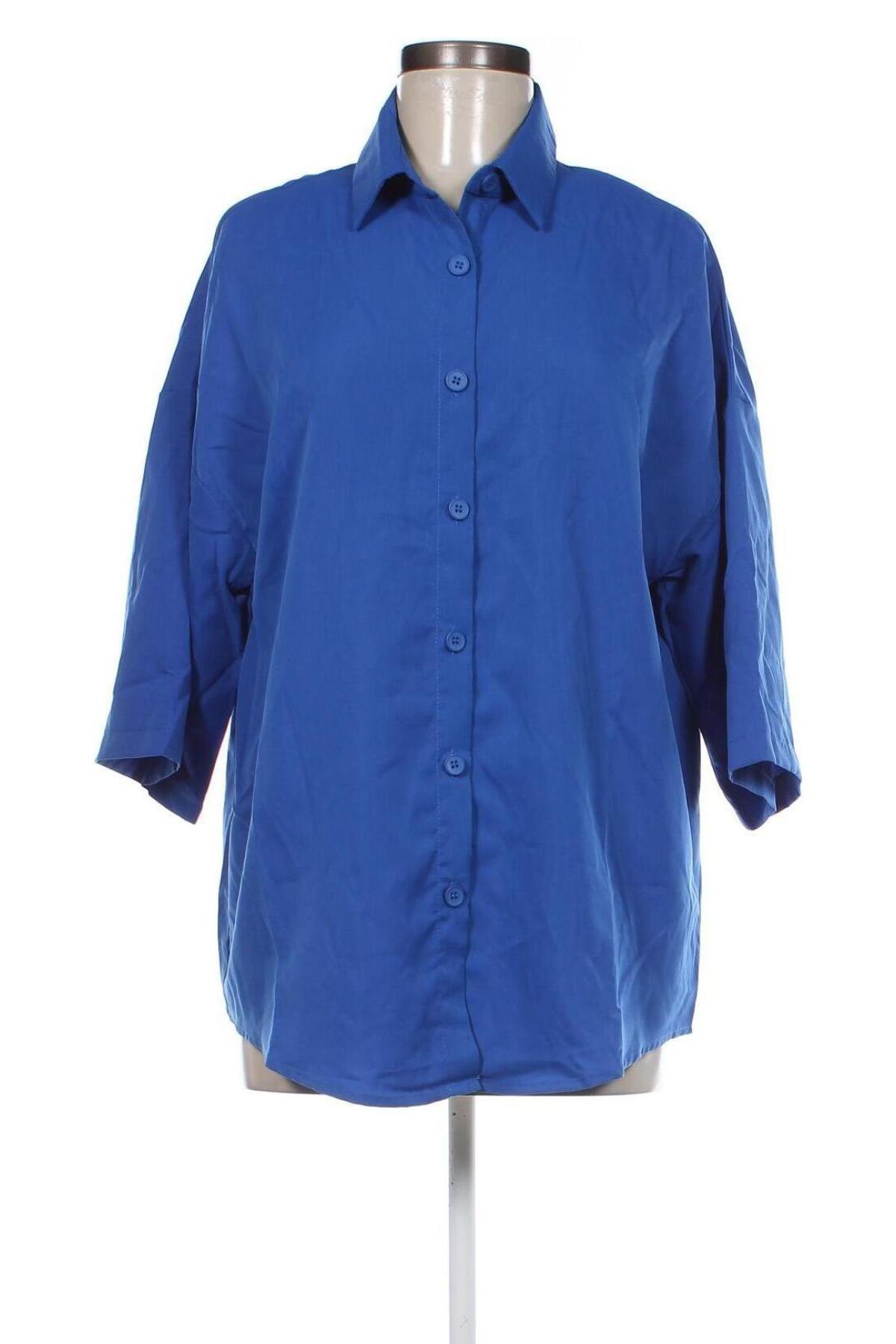 Дамска риза SHEIN, Размер M, Цвят Син, Цена 24,25 лв.