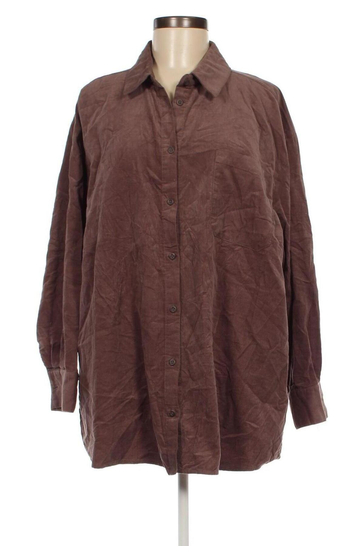 Γυναικείο πουκάμισο Takko Fashion, Μέγεθος XL, Χρώμα Καφέ, Τιμή 12,37 €