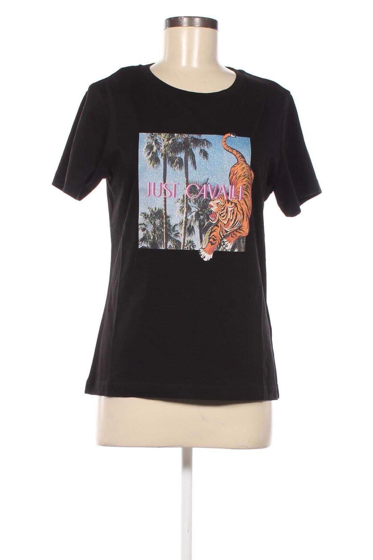 Γυναικείο t-shirt Just Cavalli, Μέγεθος S, Χρώμα Μαύρο, Τιμή 86,19 €