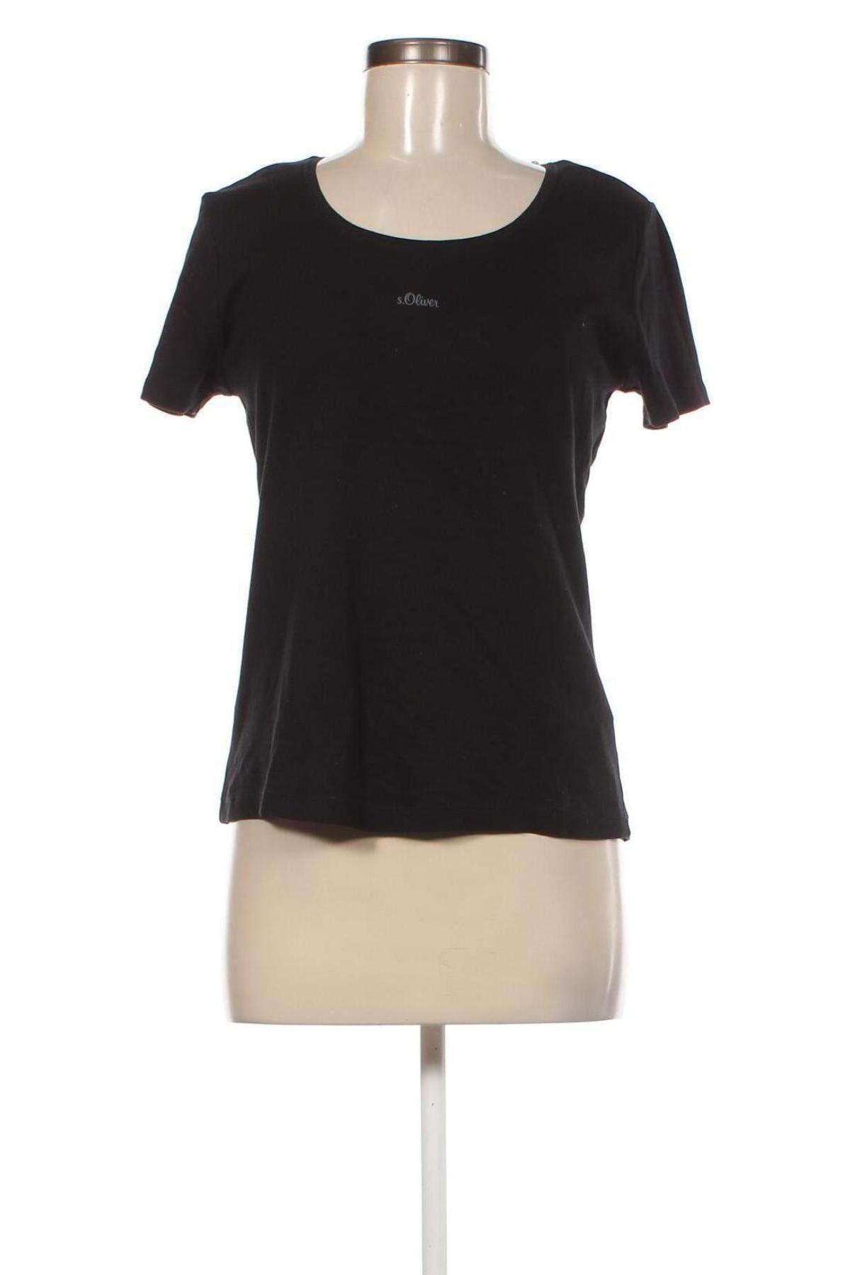 Γυναικείο t-shirt S.Oliver, Μέγεθος L, Χρώμα Μαύρο, Τιμή 9,90 €