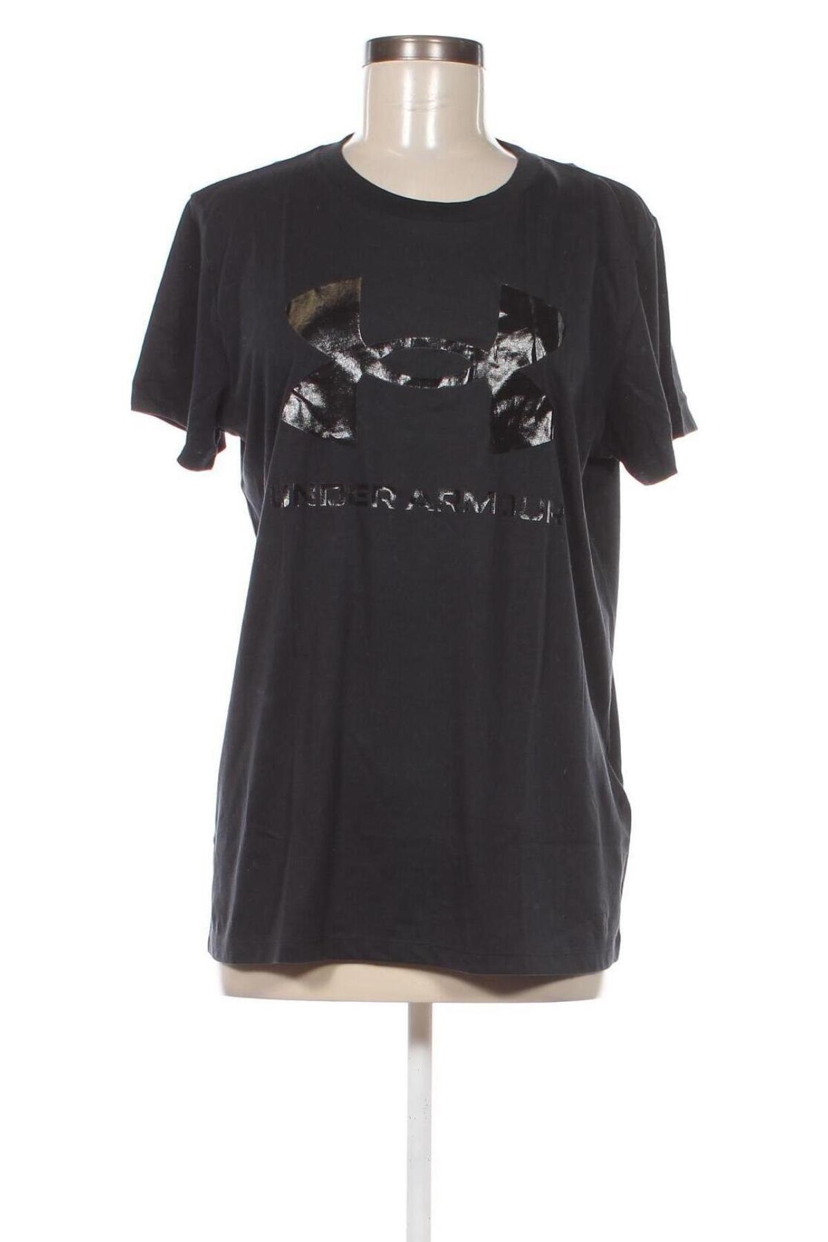 Γυναικείο t-shirt Under Armour, Μέγεθος L, Χρώμα Μαύρο, Τιμή 31,96 €