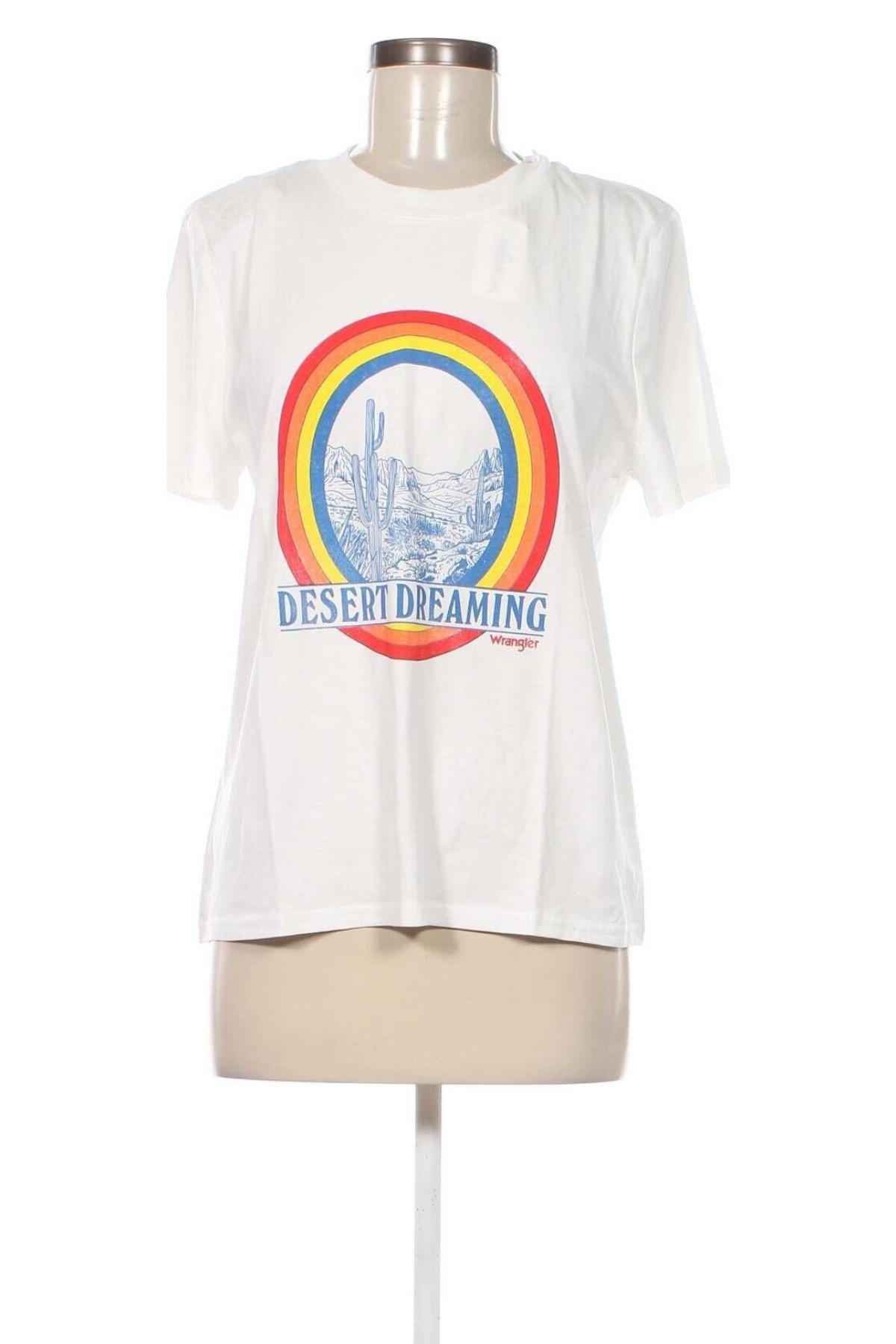 Γυναικείο t-shirt Wrangler, Μέγεθος M, Χρώμα Λευκό, Τιμή 15,98 €