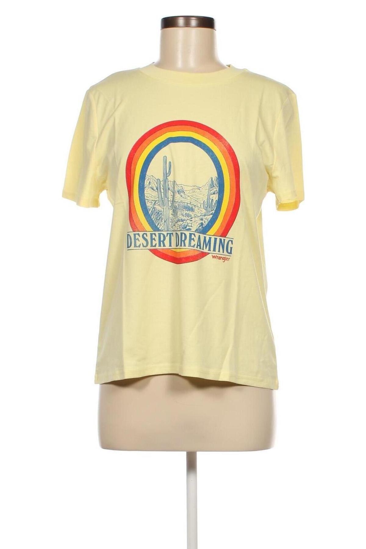 Γυναικείο t-shirt Wrangler, Μέγεθος M, Χρώμα Κίτρινο, Τιμή 25,57 €