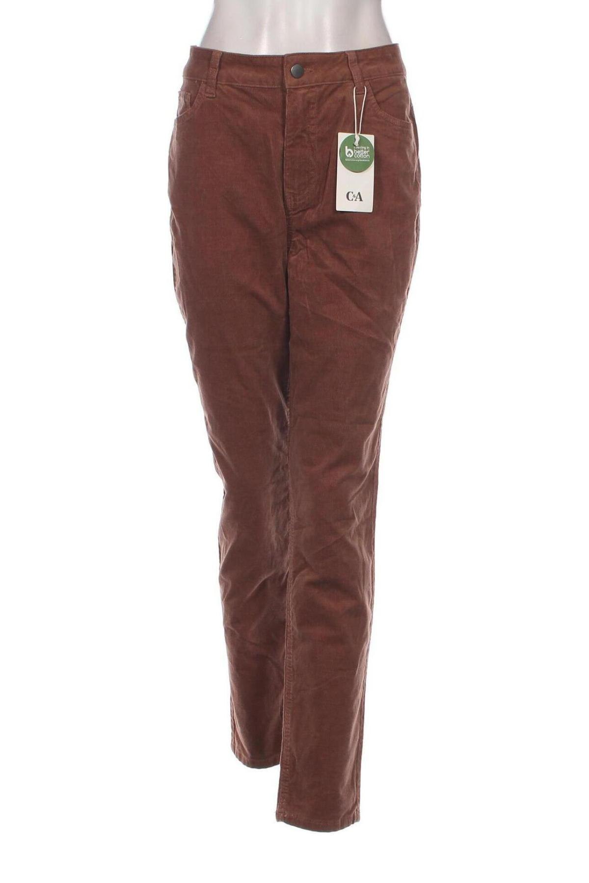 Γυναικείο κοτλέ παντελόνι C&A, Μέγεθος XL, Χρώμα Καφέ, Τιμή 11,38 €