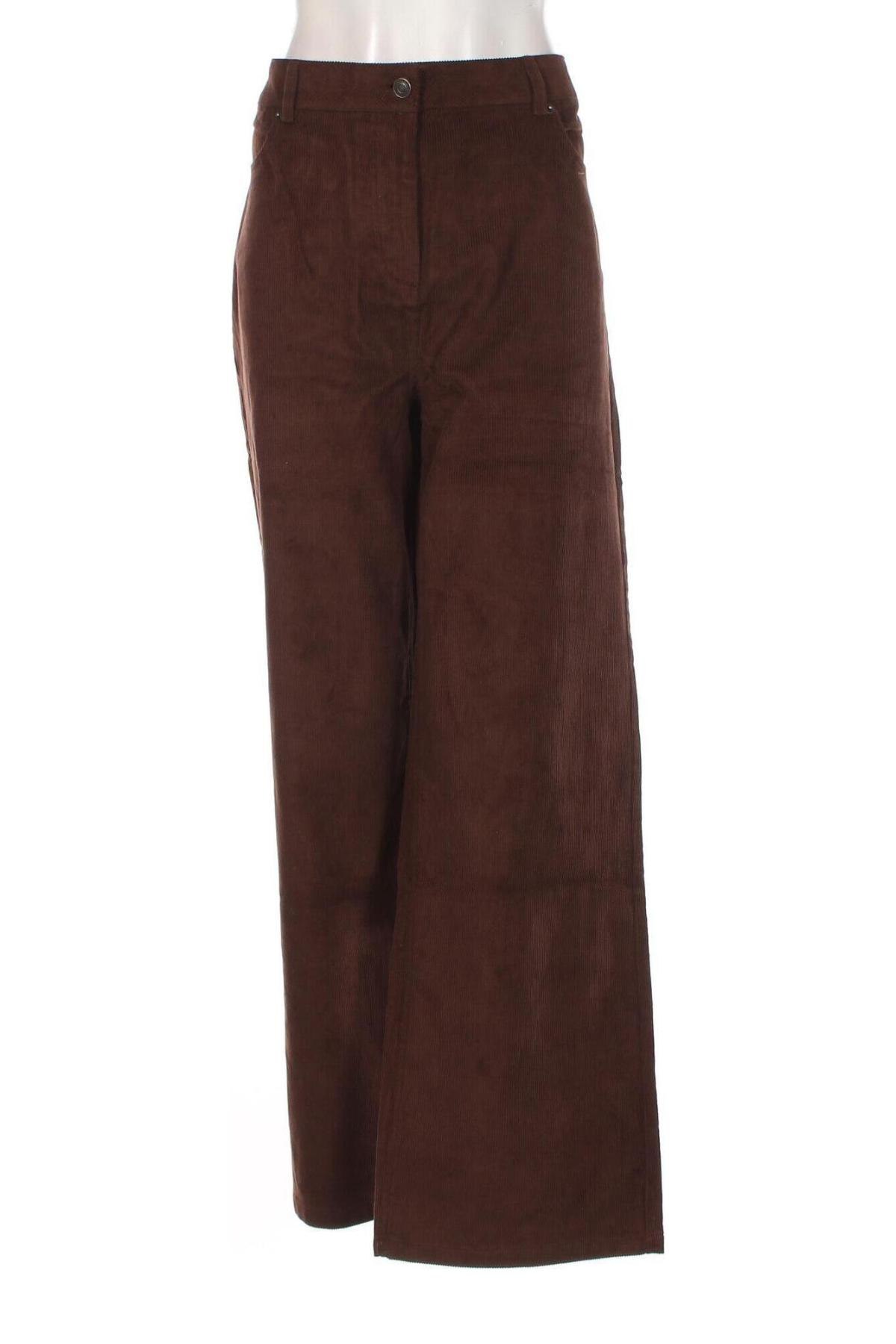 Pantaloni de velvet de femei Even&Odd, Mărime XL, Culoare Maro, Preț 48,42 Lei