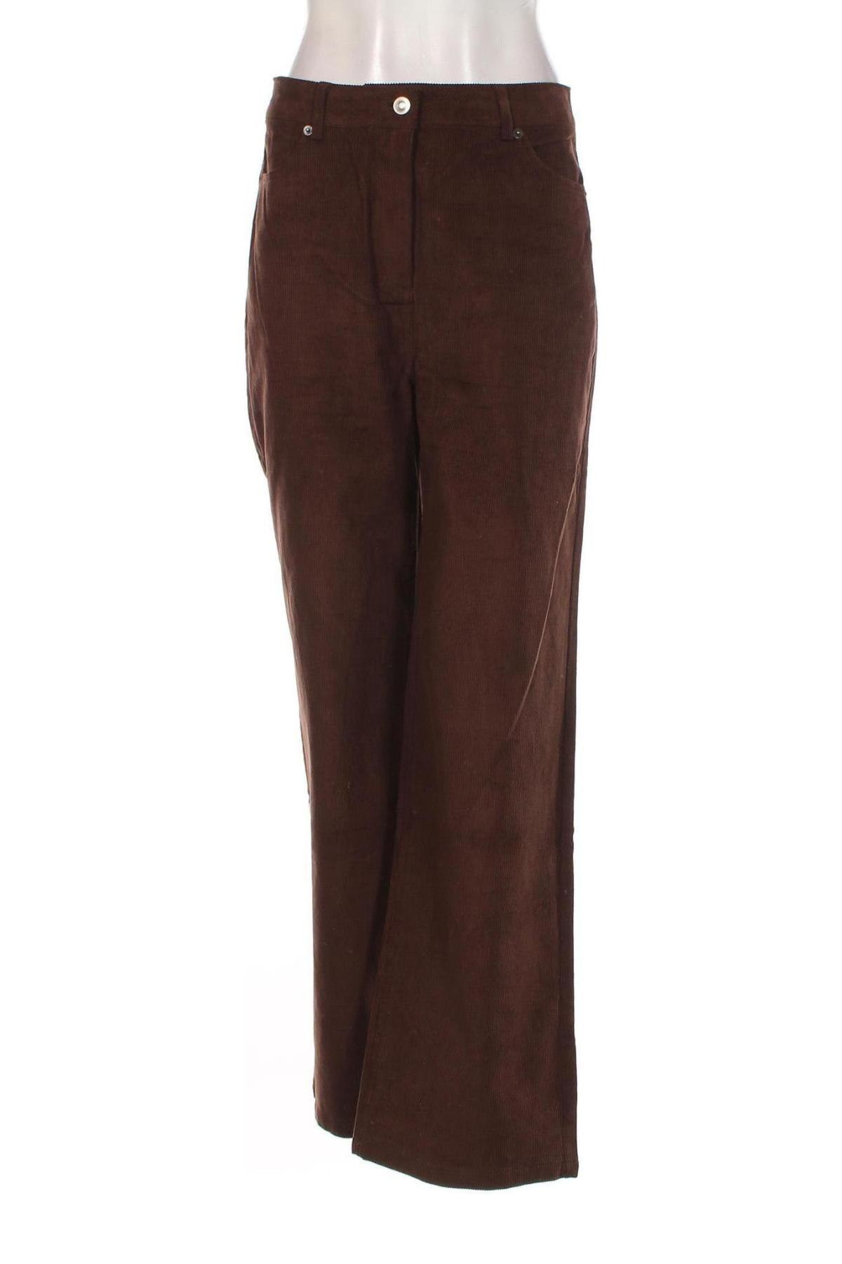 Pantaloni de velvet de femei Even&Odd, Mărime M, Culoare Maro, Preț 59,01 Lei