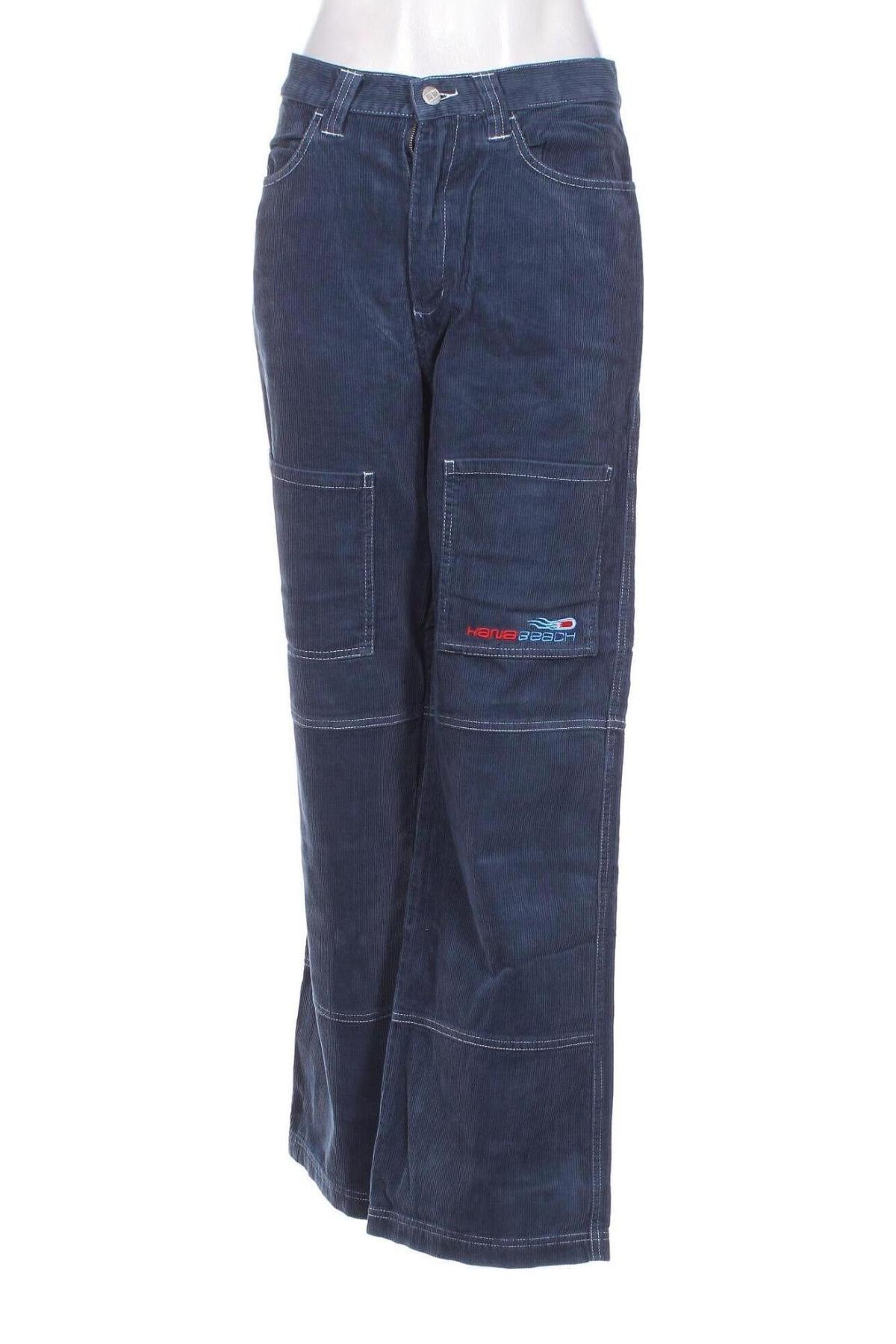 Pantaloni de velvet de femei Kanabeach, Mărime M, Culoare Albastru, Preț 37,92 Lei