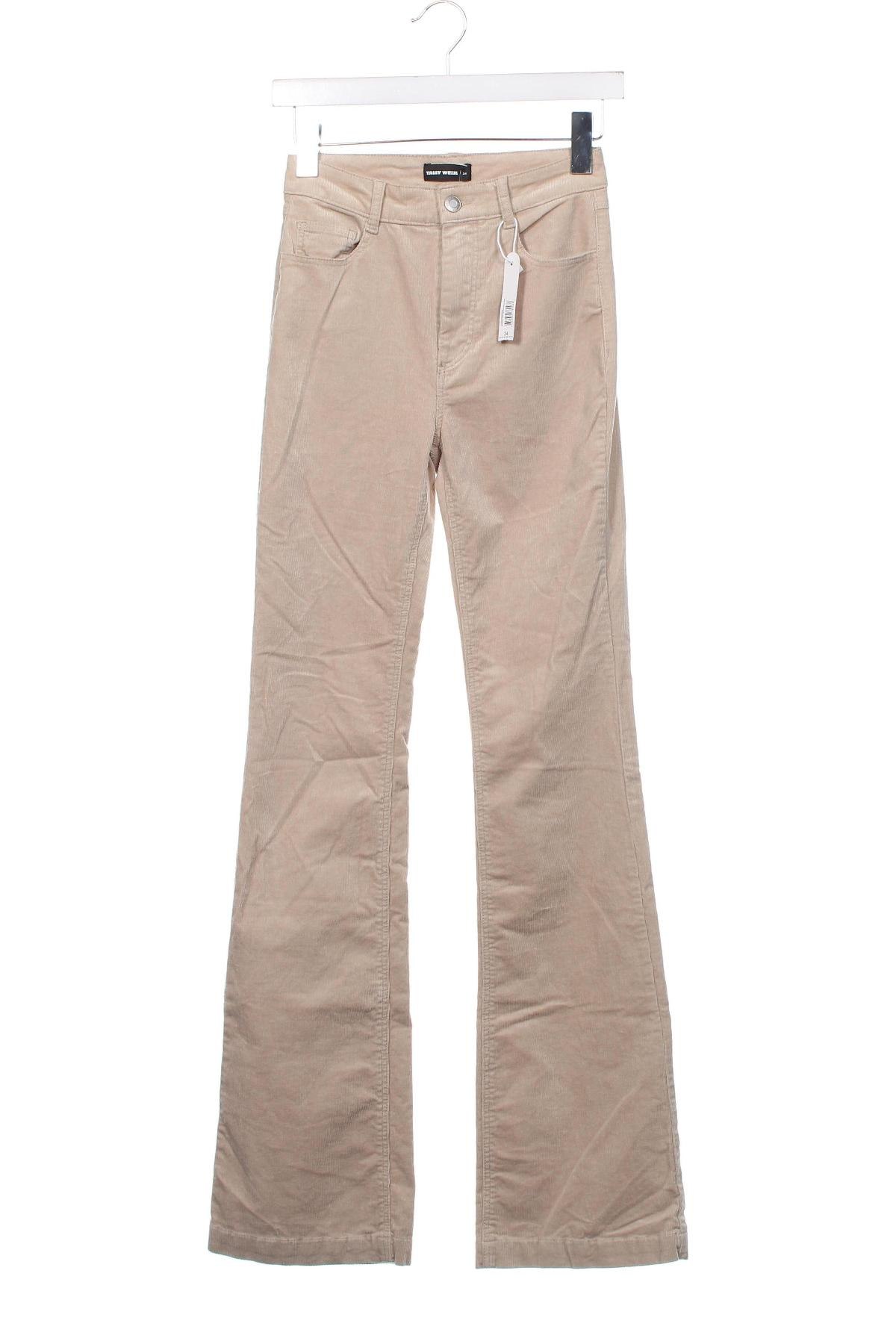 Pantaloni de velvet de femei Tally Weijl, Mărime XS, Culoare Bej, Preț 59,01 Lei