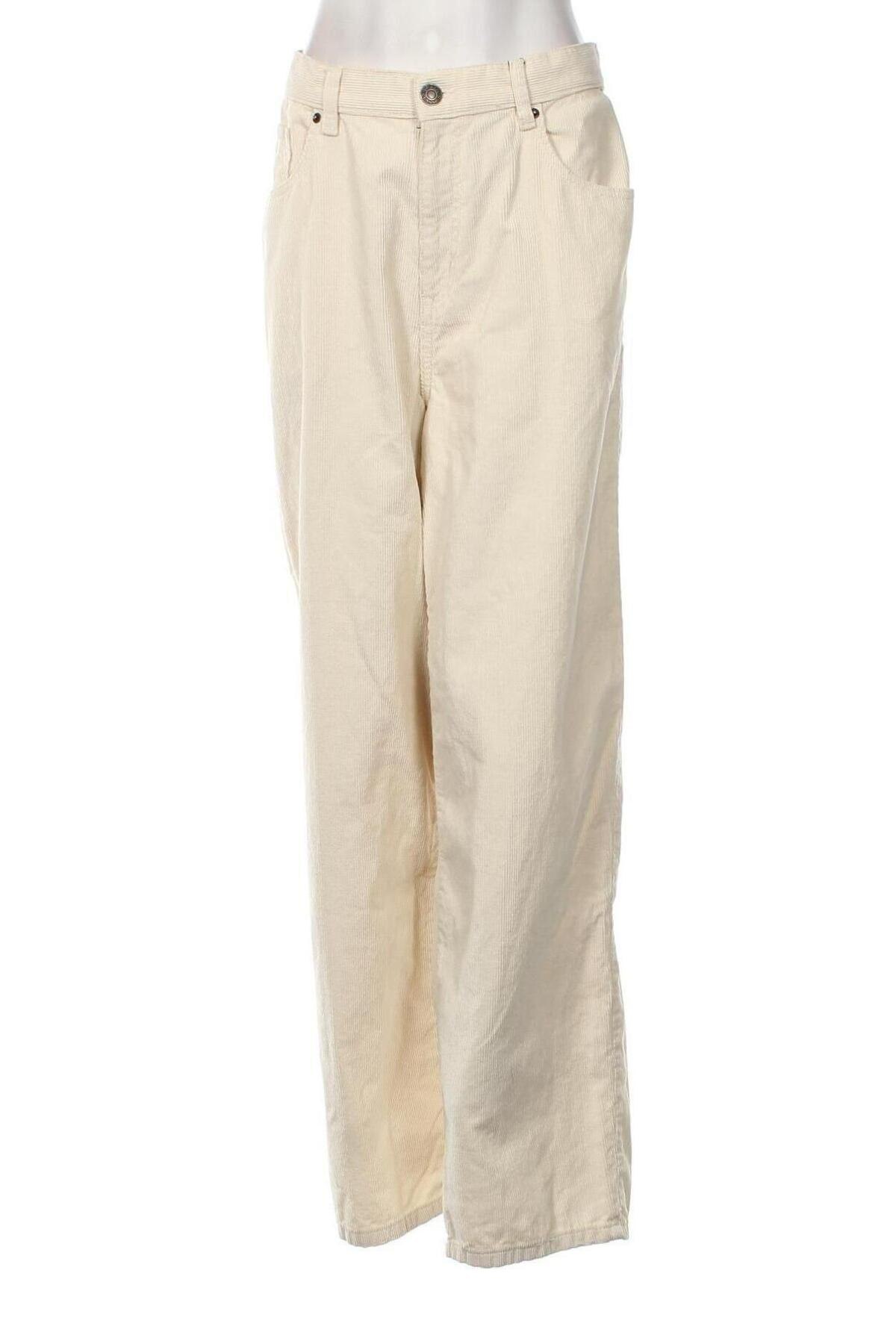 Pantaloni de velvet de femei Urban Classics, Mărime L, Culoare Ecru, Preț 65,86 Lei