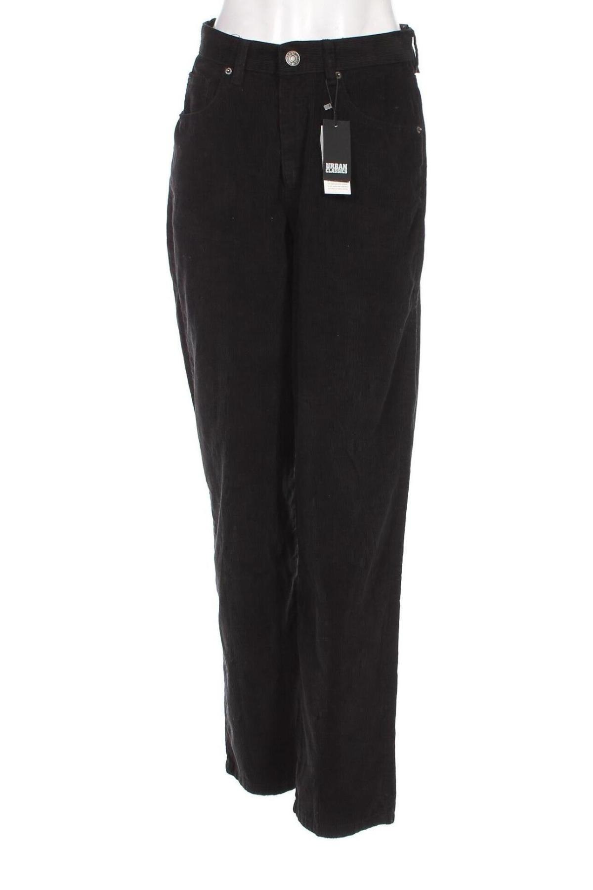 Γυναικείο κοτλέ παντελόνι Urban Classics, Μέγεθος M, Χρώμα Μαύρο, Τιμή 9,53 €