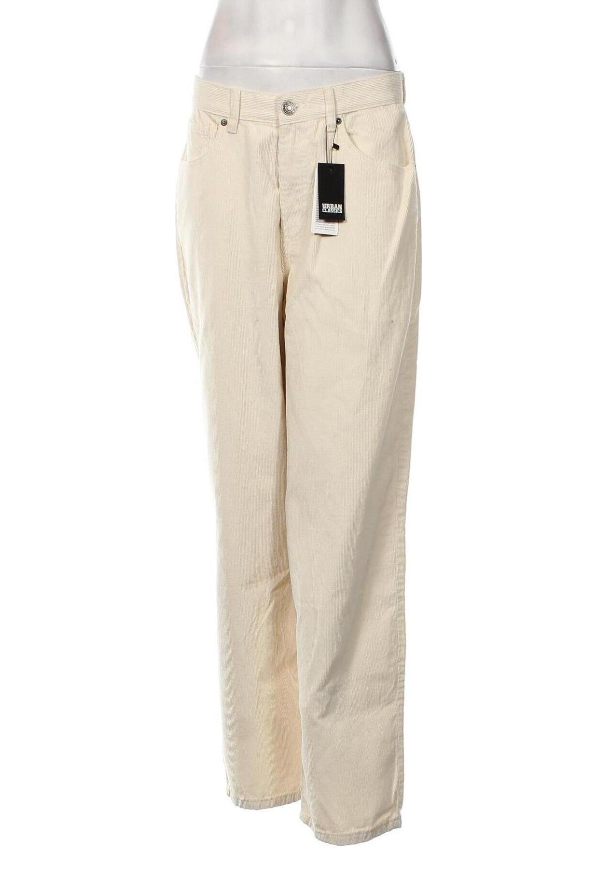 Pantaloni de velvet de femei Urban Classics, Mărime M, Culoare Ecru, Preț 37,99 Lei