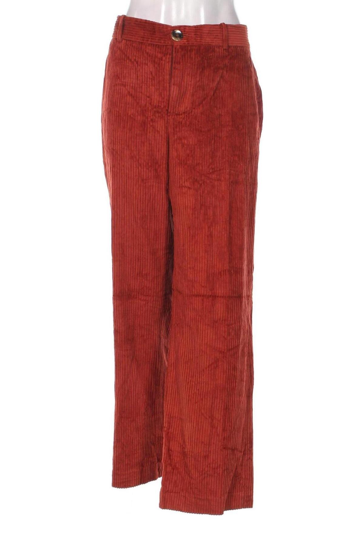 Pantaloni de velvet de femei Zara, Mărime L, Culoare Maro, Preț 88,82 Lei