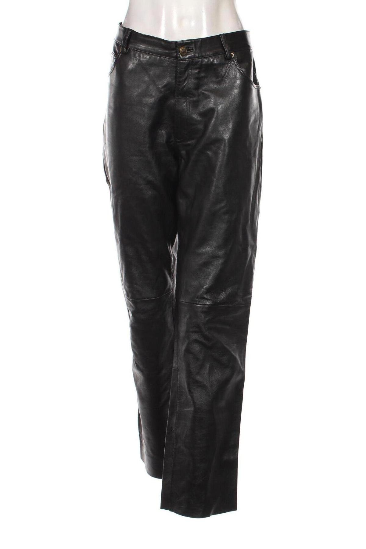 Дамски кожен панталон Gipsy, Размер XL, Цвят Черен, Цена 188,00 лв.
