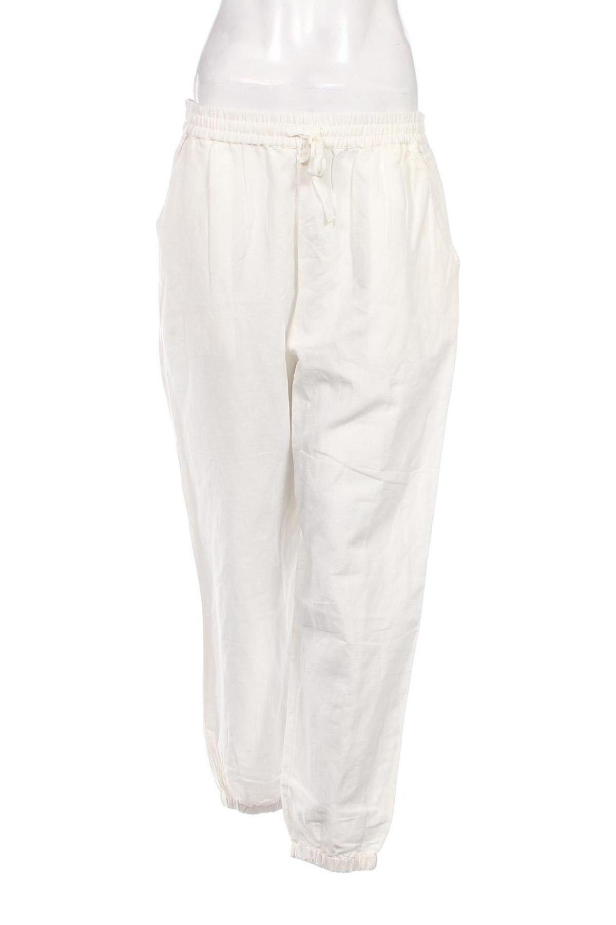 Дамски панталон Dan Fox X About You, Размер XL, Цвят Бял, Цена 93,00 лв.