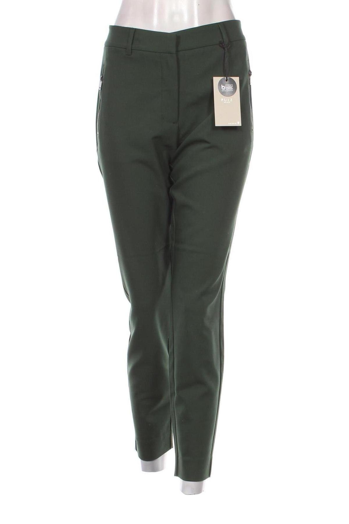 Pantaloni de femei Pulz Jeans, Mărime L, Culoare Verde, Preț 76,48 Lei