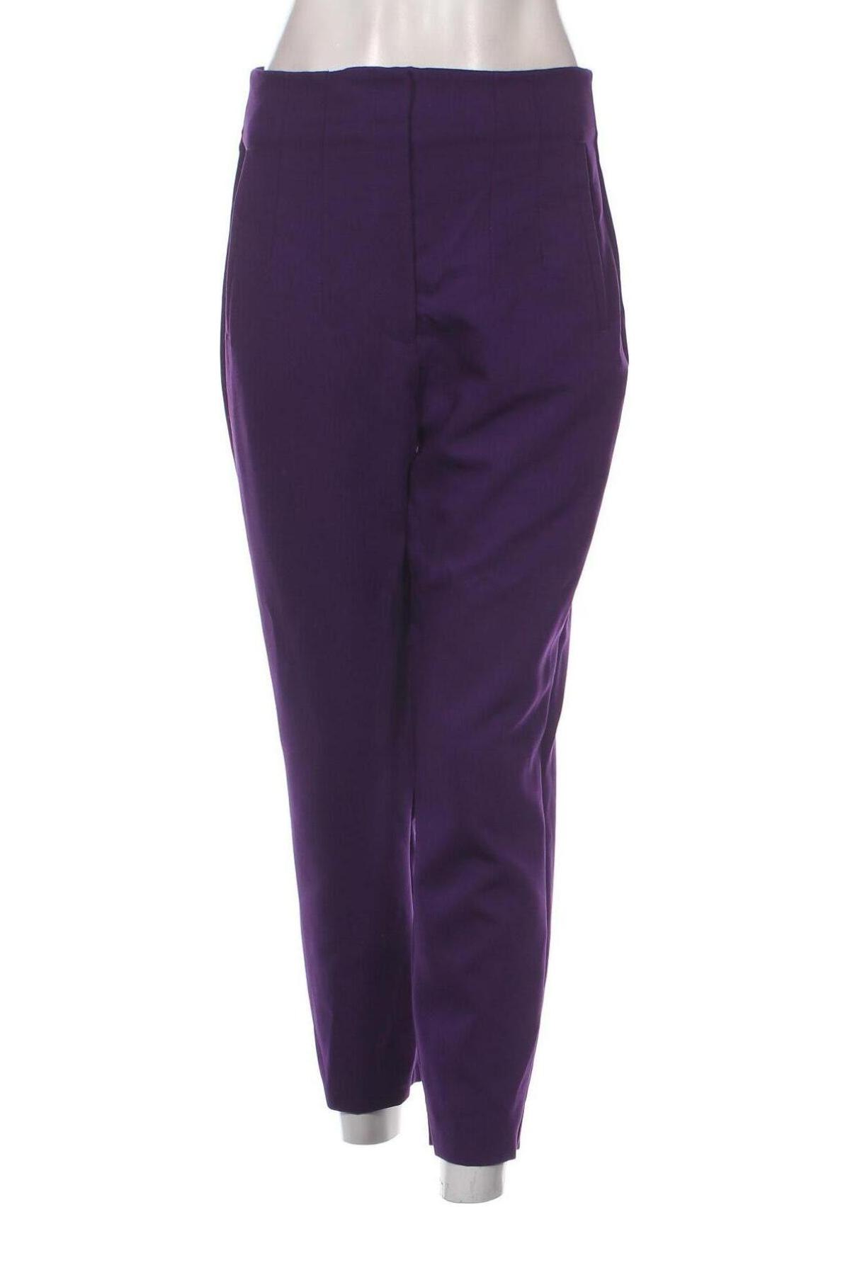 Дамски панталон Zara, Размер M, Цвят Лилав, Цена 30,15 лв.