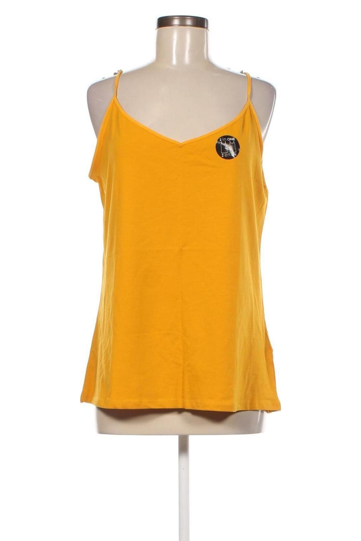 Γυναικείο αμάνικο μπλουζάκι Camaieu, Μέγεθος XXL, Χρώμα Κίτρινο, Τιμή 4,54 €