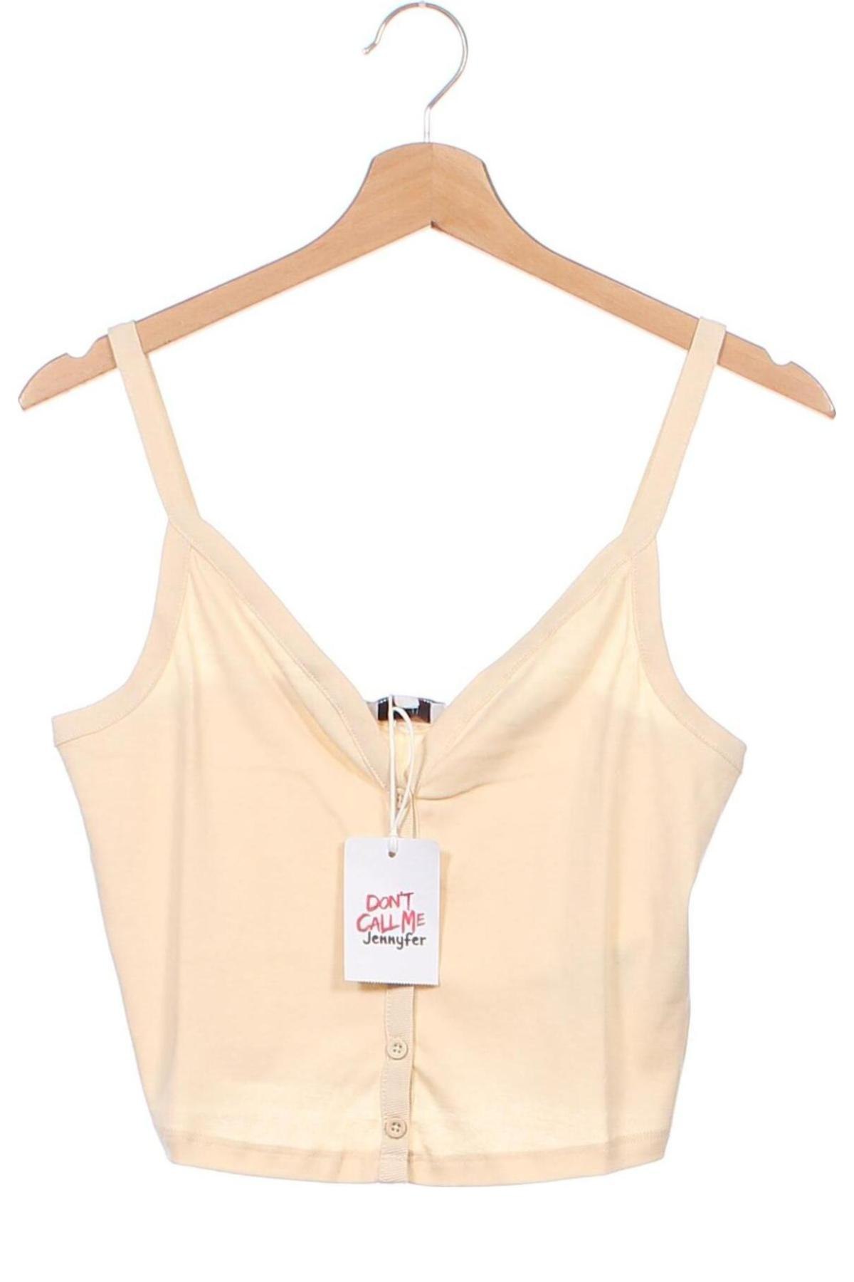Γυναικείο αμάνικο μπλουζάκι Jennyfer, Μέγεθος L, Χρώμα  Μπέζ, Τιμή 3,46 €