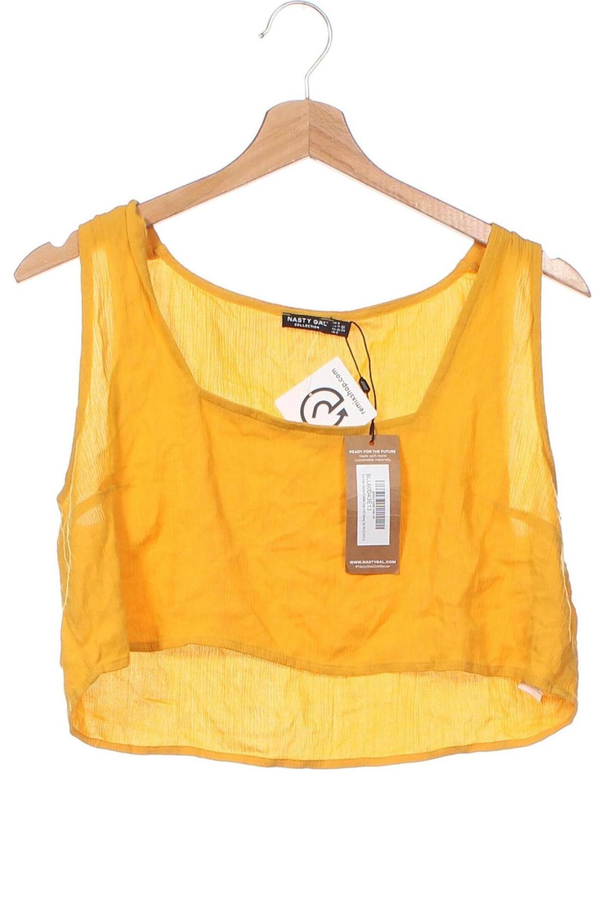 Γυναικείο αμάνικο μπλουζάκι Nasty Gal, Μέγεθος XS, Χρώμα Κίτρινο, Τιμή 4,31 €
