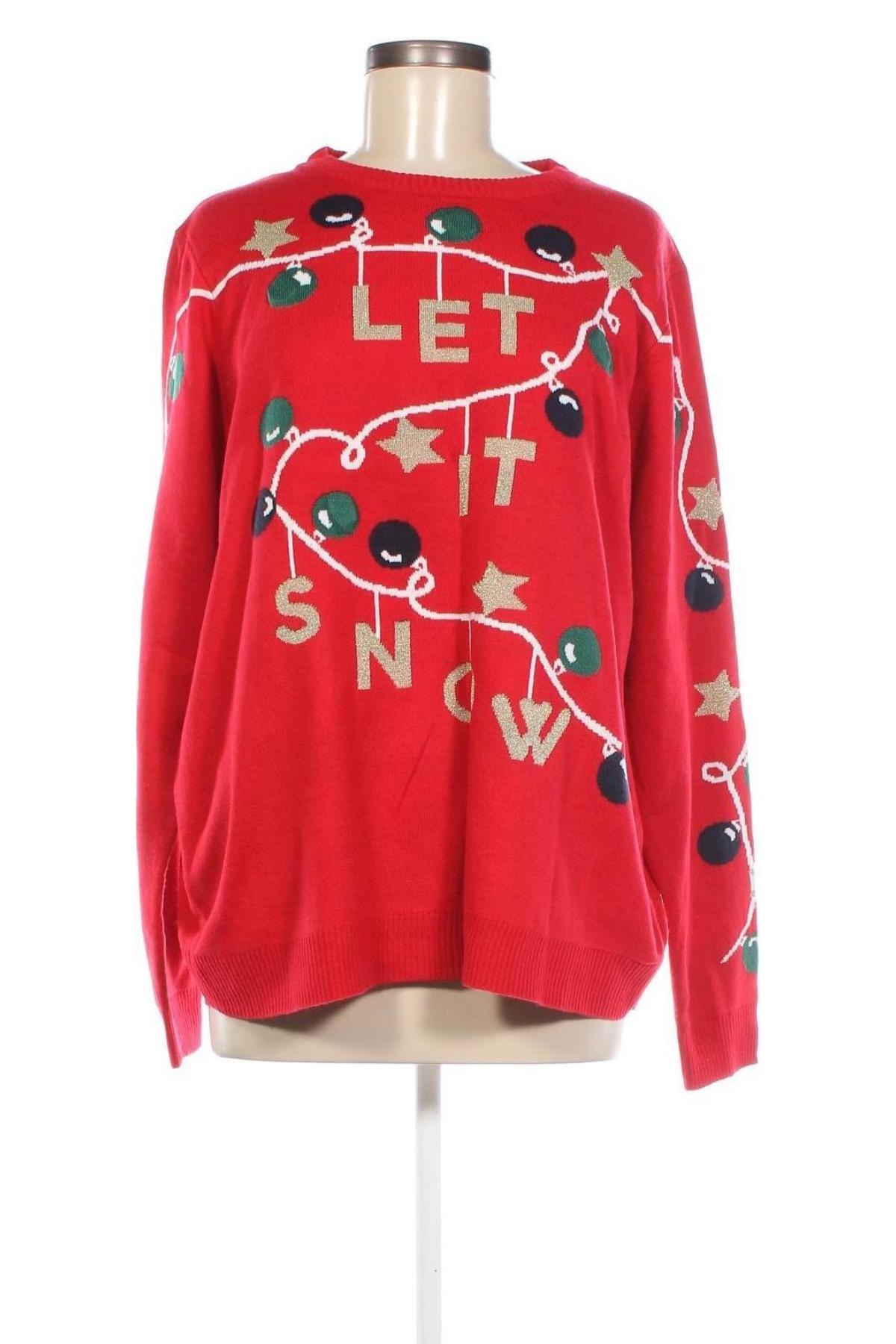 Дамски пуловер Esmara, Размер XXL, Цвят Червен, Цена 12,47 лв.