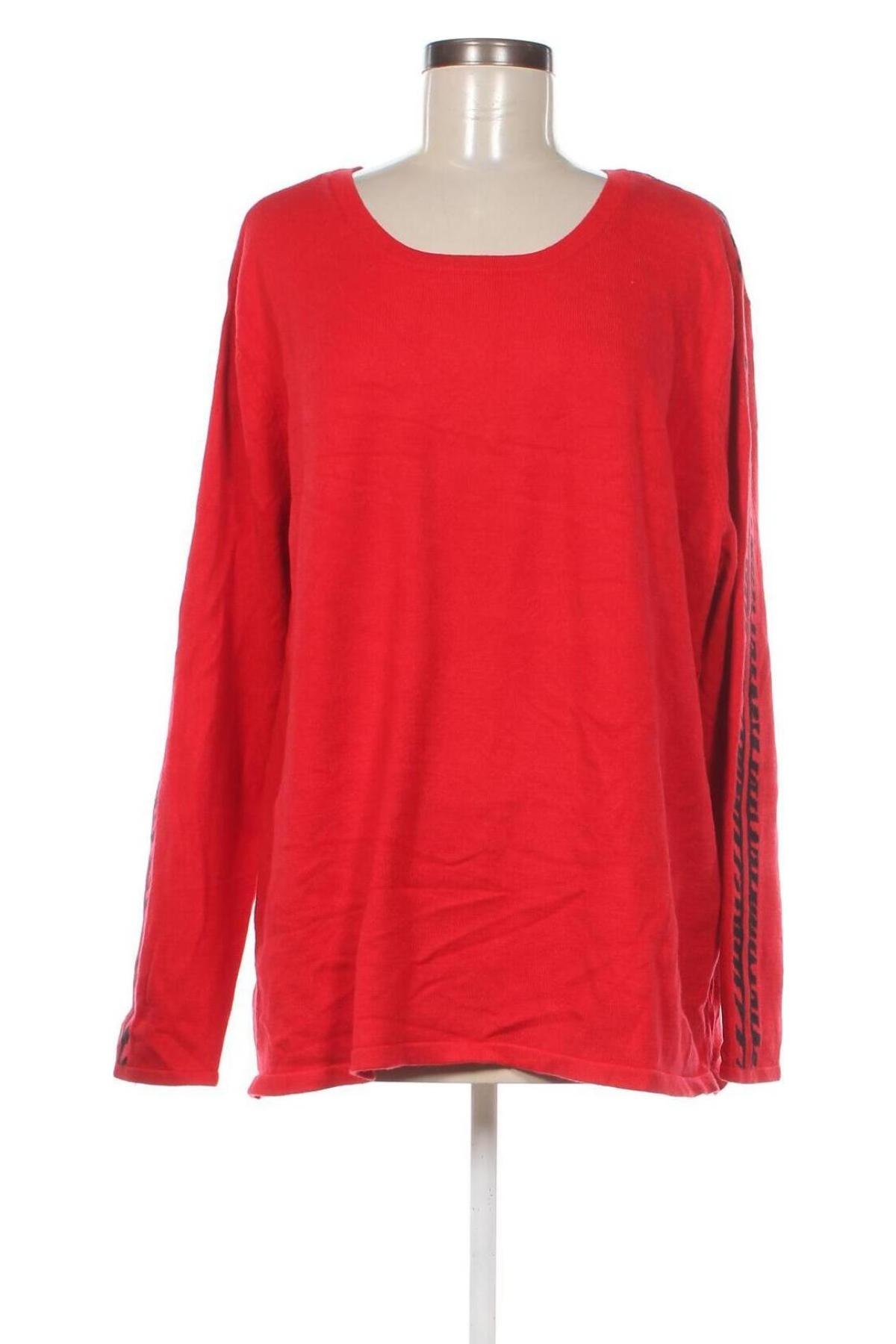Γυναικείο πουλόβερ Helena Vera, Μέγεθος 3XL, Χρώμα Κόκκινο, Τιμή 17,75 €