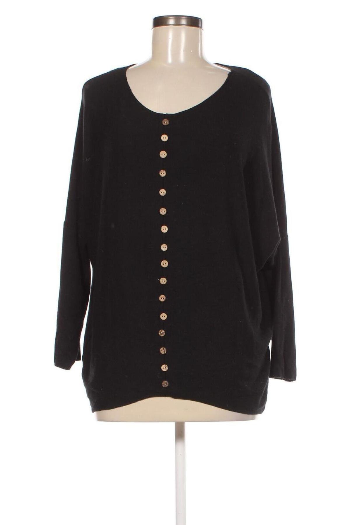 Γυναικείο πουλόβερ Made In Italy, Μέγεθος L, Χρώμα Μαύρο, Τιμή 13,94 €