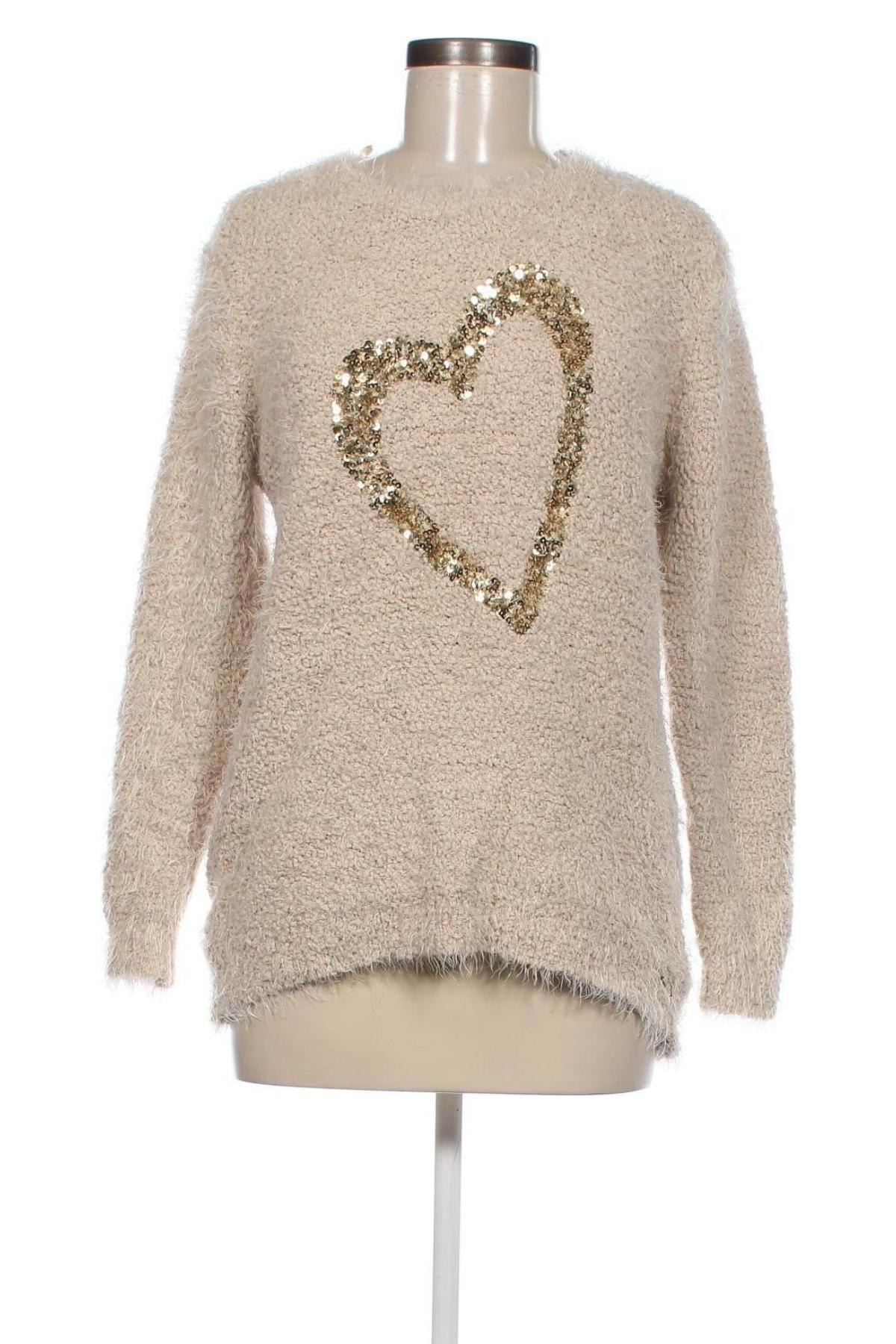 Дамски пуловер Miss Charm, Размер M, Цвят Бежов, Цена 12,47 лв.