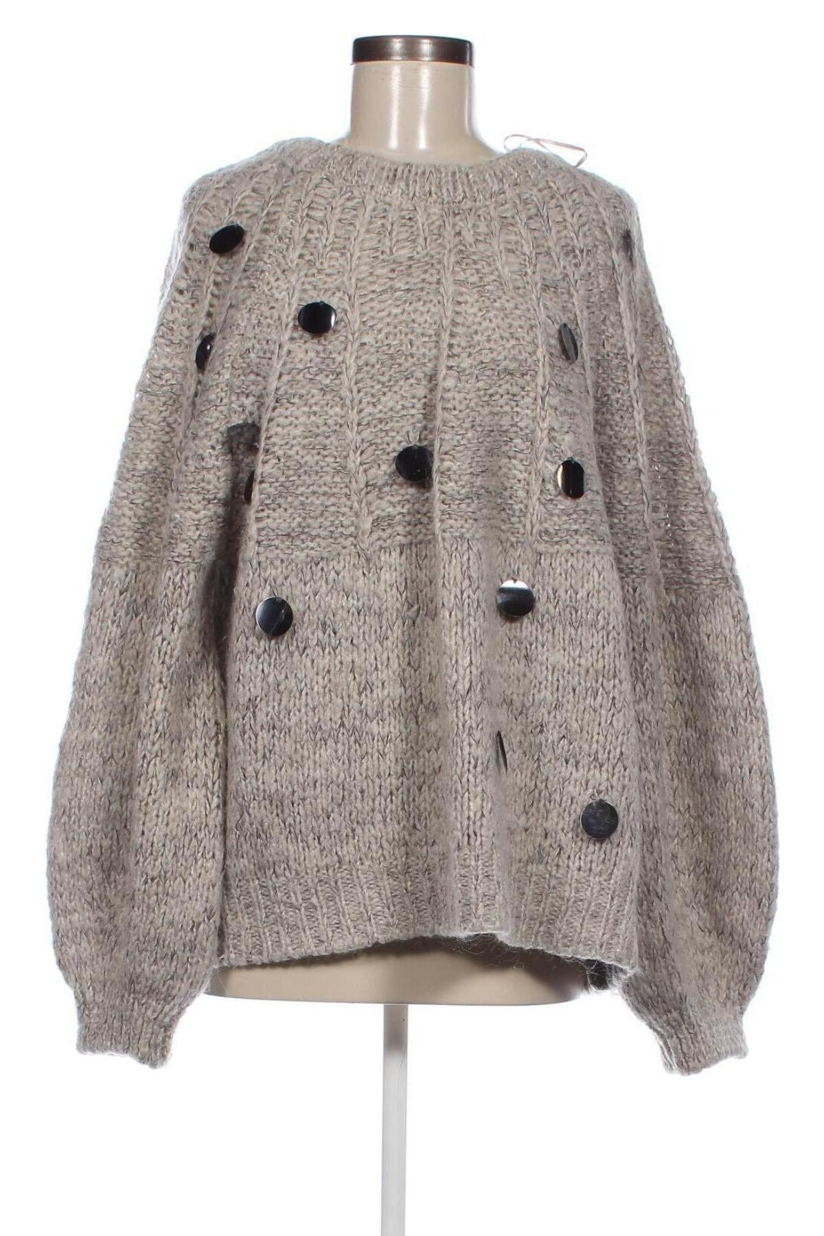 Дамски пуловер Promod, Размер L, Цвят Сив, Цена 17,63 лв.