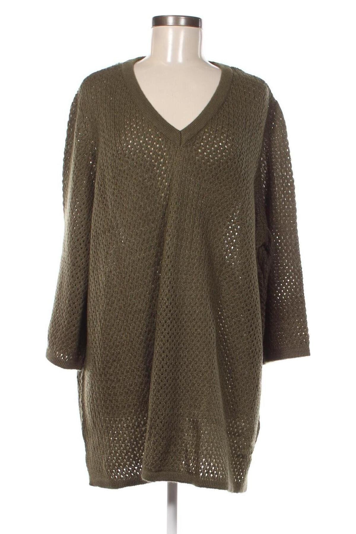 Дамски пуловер Sheego, Размер 3XL, Цвят Зелен, Цена 43,71 лв.