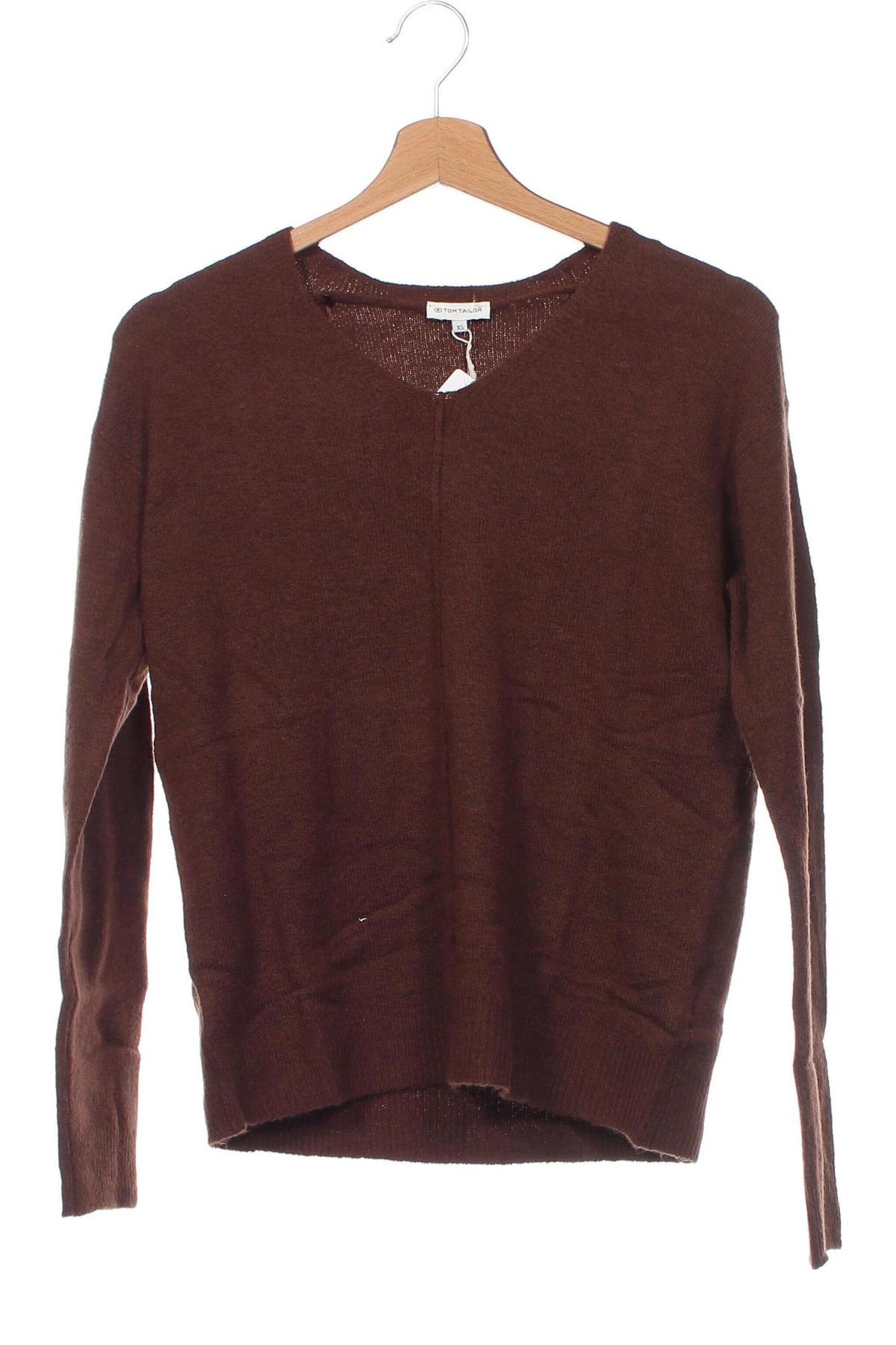 Дамски пуловер Tom Tailor, Размер XS, Цвят Кафяв, Цена 37,20 лв.