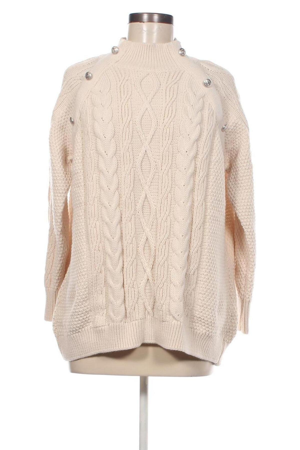 Дамски пуловер, Размер M, Цвят Бежов, Цена 18,40 лв.