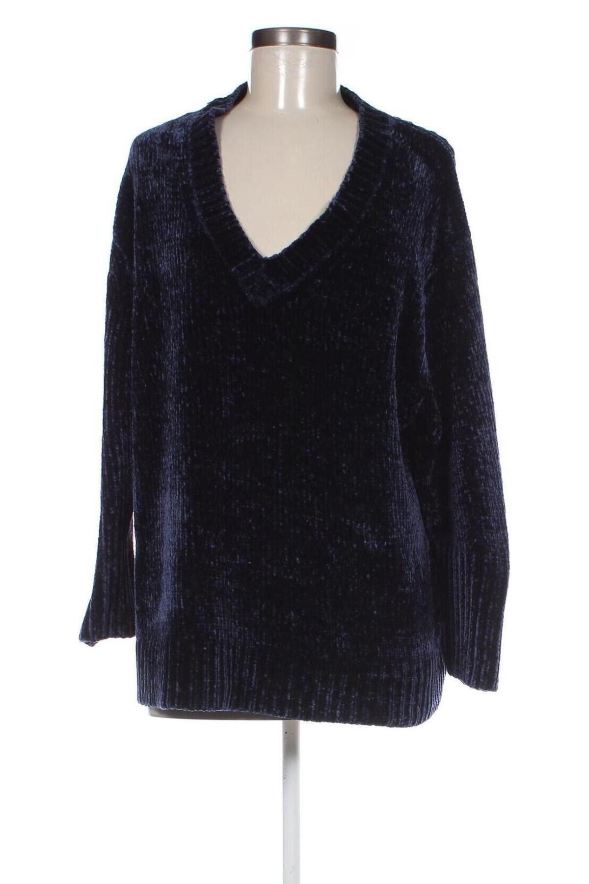 Дамски пуловер Zara Knitwear, Размер M, Цвят Син, Цена 14,58 лв.