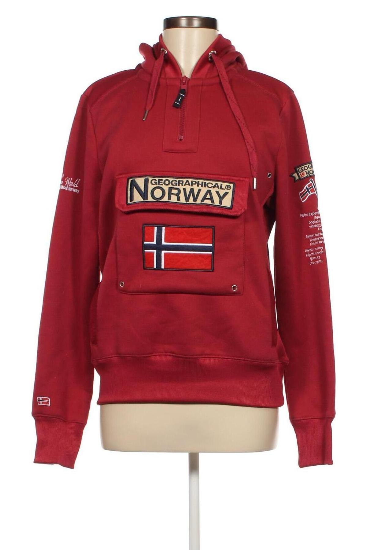 Dámská mikina  Geographical Norway, Velikost XL, Barva Červená, Cena  980,00 Kč