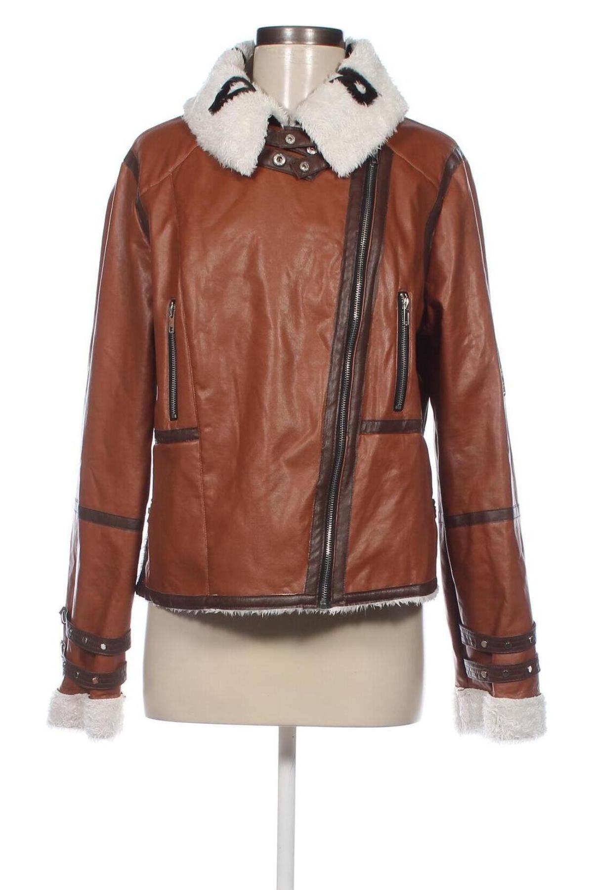 Dámska kožená bunda , Veľkosť L, Farba Hnedá, Cena  25,05 €