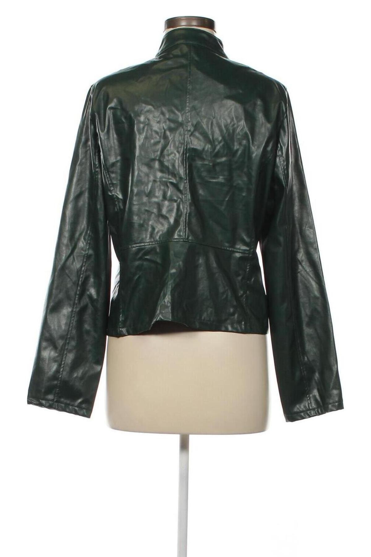Damen Lederjacke, Größe L, Farbe Grün, Preis 24,89 €