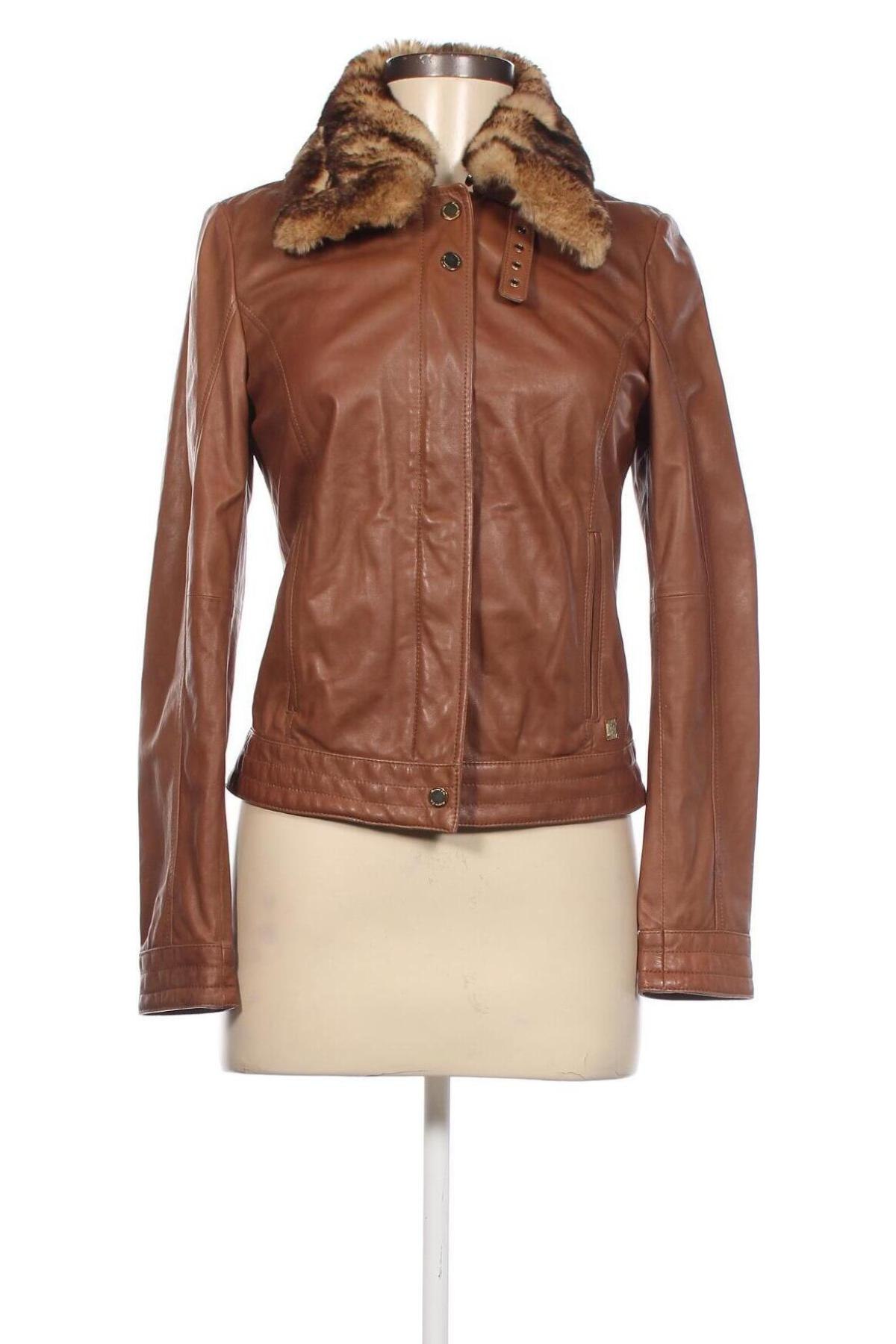 Damen Lederjacke Massimo Dutti, Größe S, Farbe Braun, Preis 86,78 €