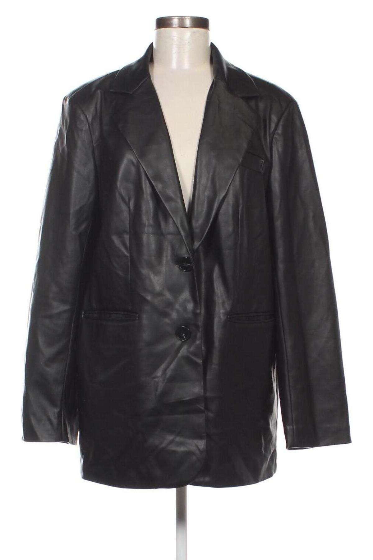 Γυναικείο δερμάτινο μπουφάν NA-KD, Μέγεθος S, Χρώμα Μαύρο, Τιμή 9,74 €